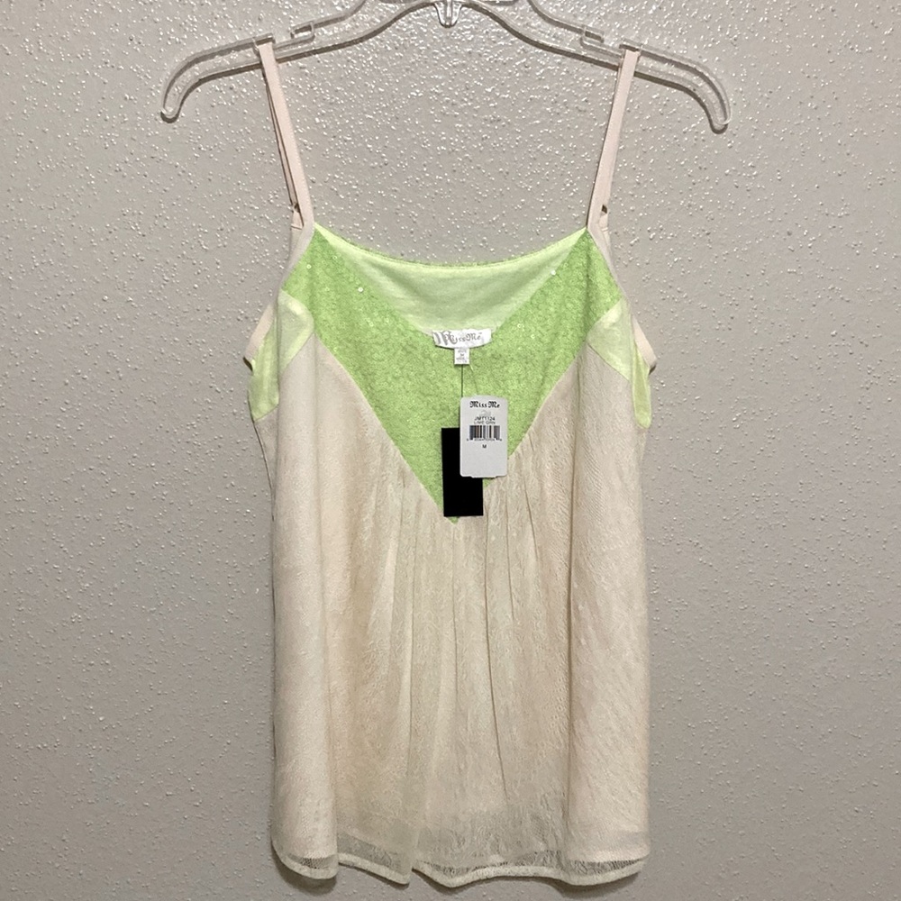 Miss Me Sheer Tank Top with Sequins
